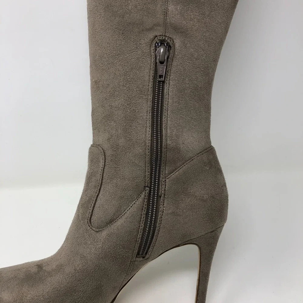 Michael Kors Jamie Over The Knee Stiletto Boots Womens 6.5 Taupe Beige